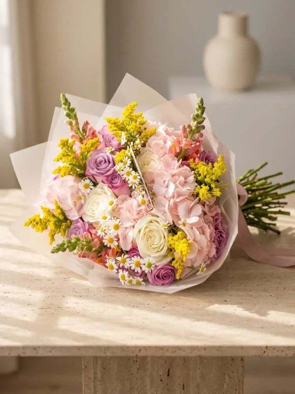 April Light Bouquet, Hydrangeas, Roses bouquet by Wildflower in Boston