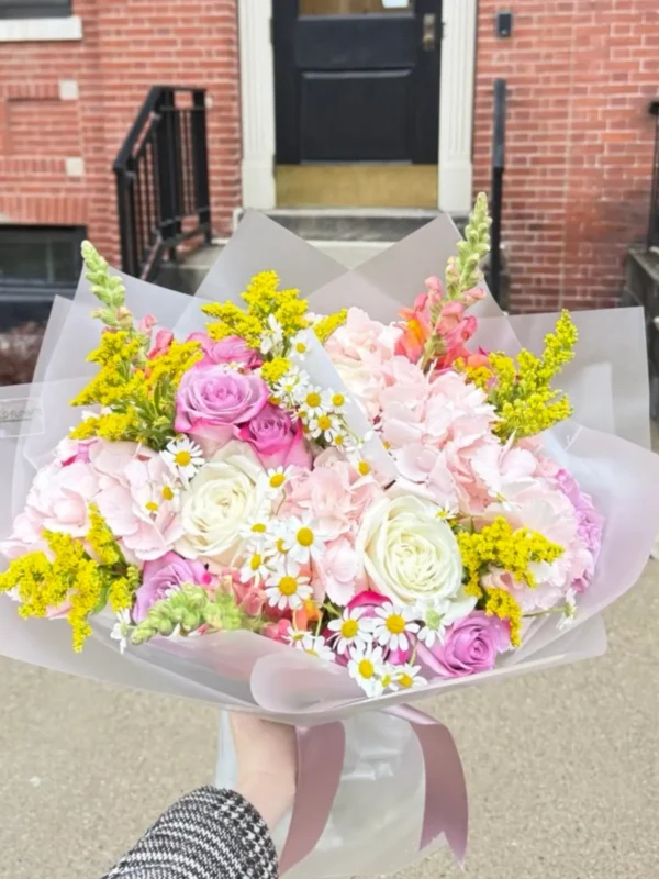 April Light Bouquet, Hydrangeas, Roses bouquet detail 1 by Wildflower in Boston