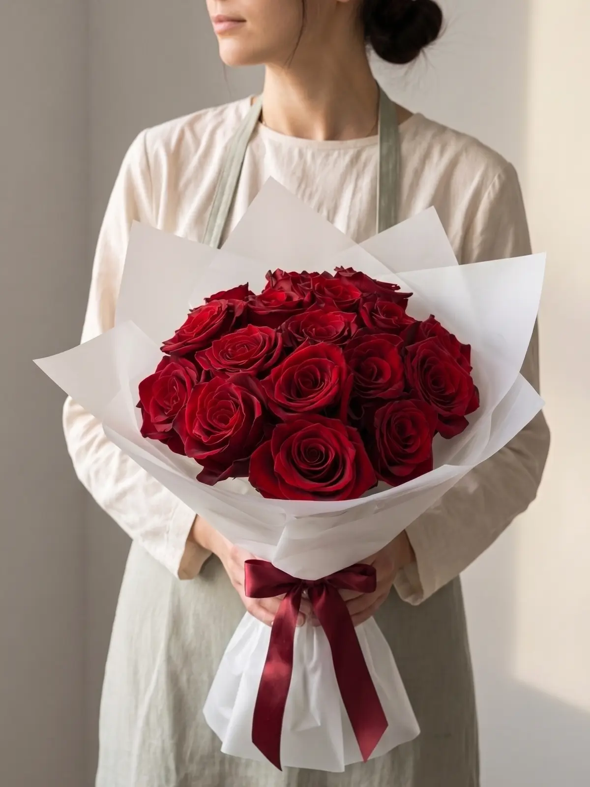 Crimson Garden Bouquet, Roses bouquet detail 2 by Wildflower in Boston