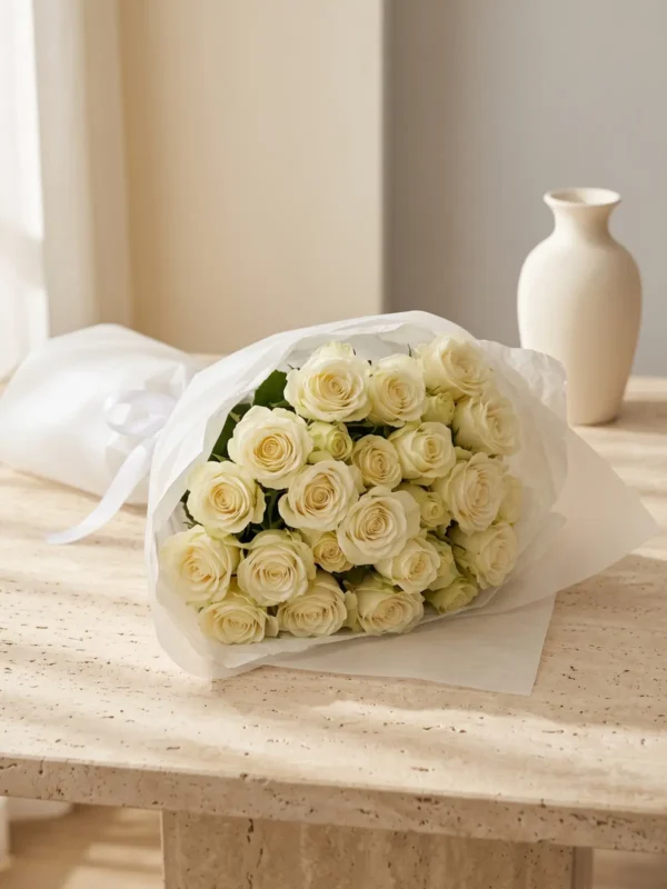 Ivory Grace Bouquet, Roses bouquet by Wildflower in Boston