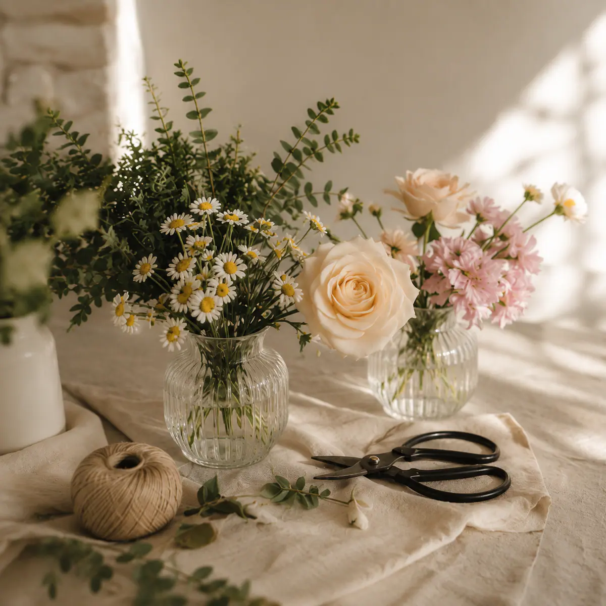 Seasonal flower arrangement for Wild Flower Boston care journal