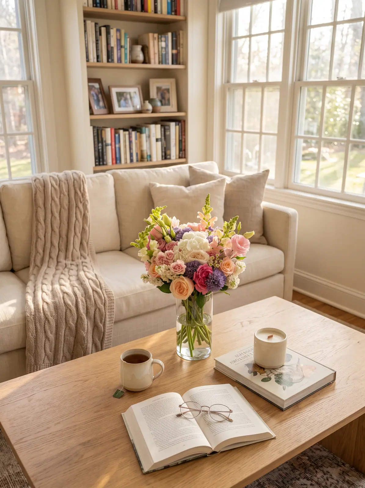Wild Flower subscription bouquet in a Boston home 4
